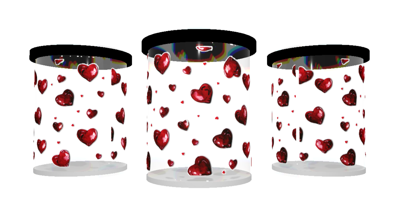 UV DTF cup wrap sticker hartjes