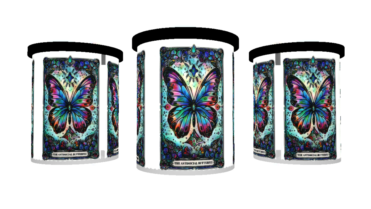 UV DTF cup sticker vlinders