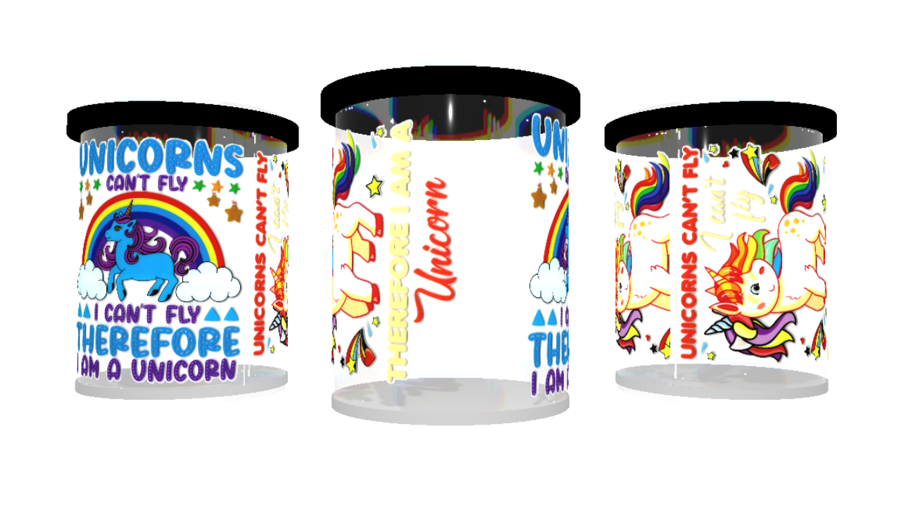 UV DTF cup wrap sticker unicorn