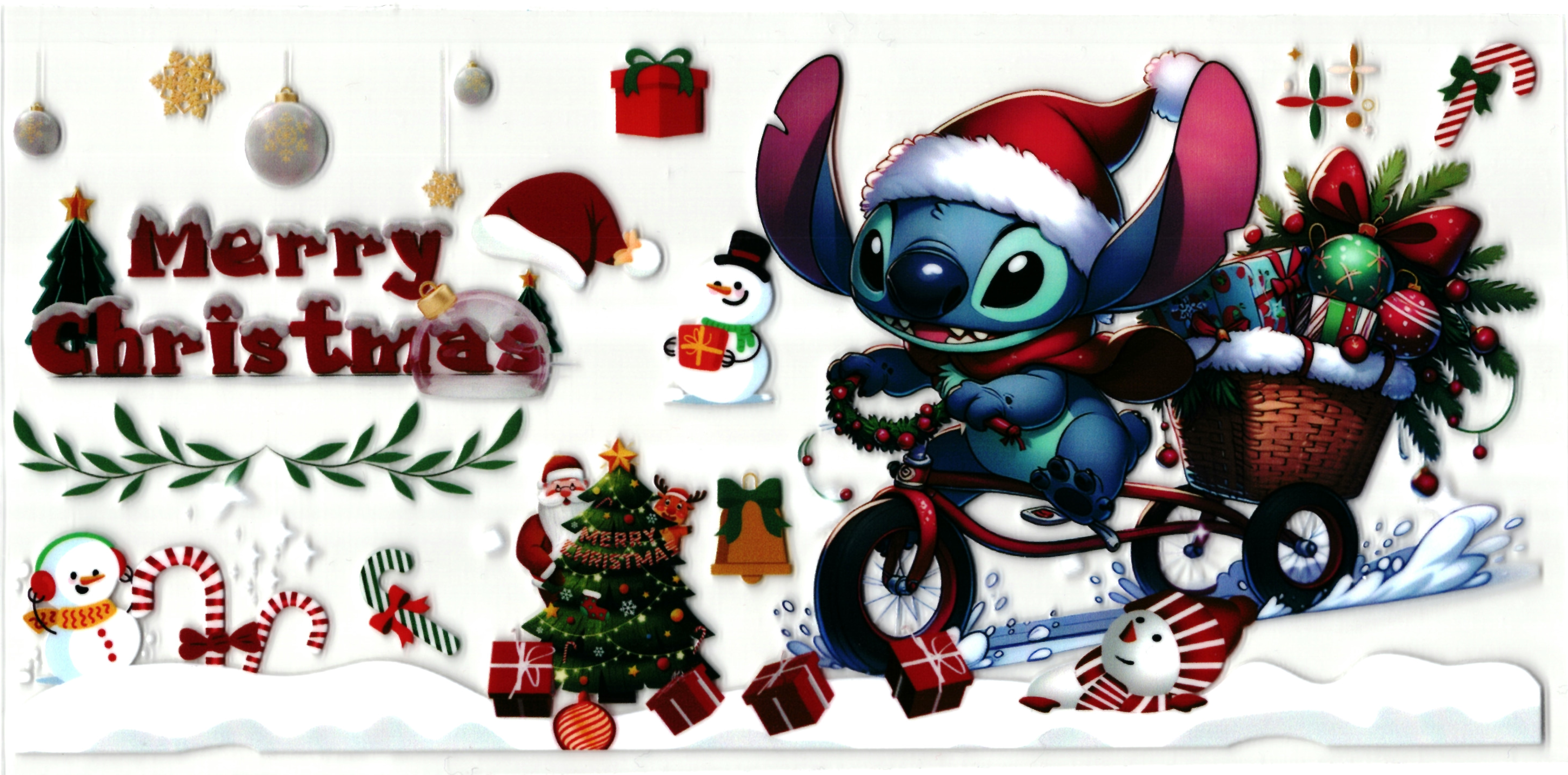 UV DTF cup sticker kerst - stitch