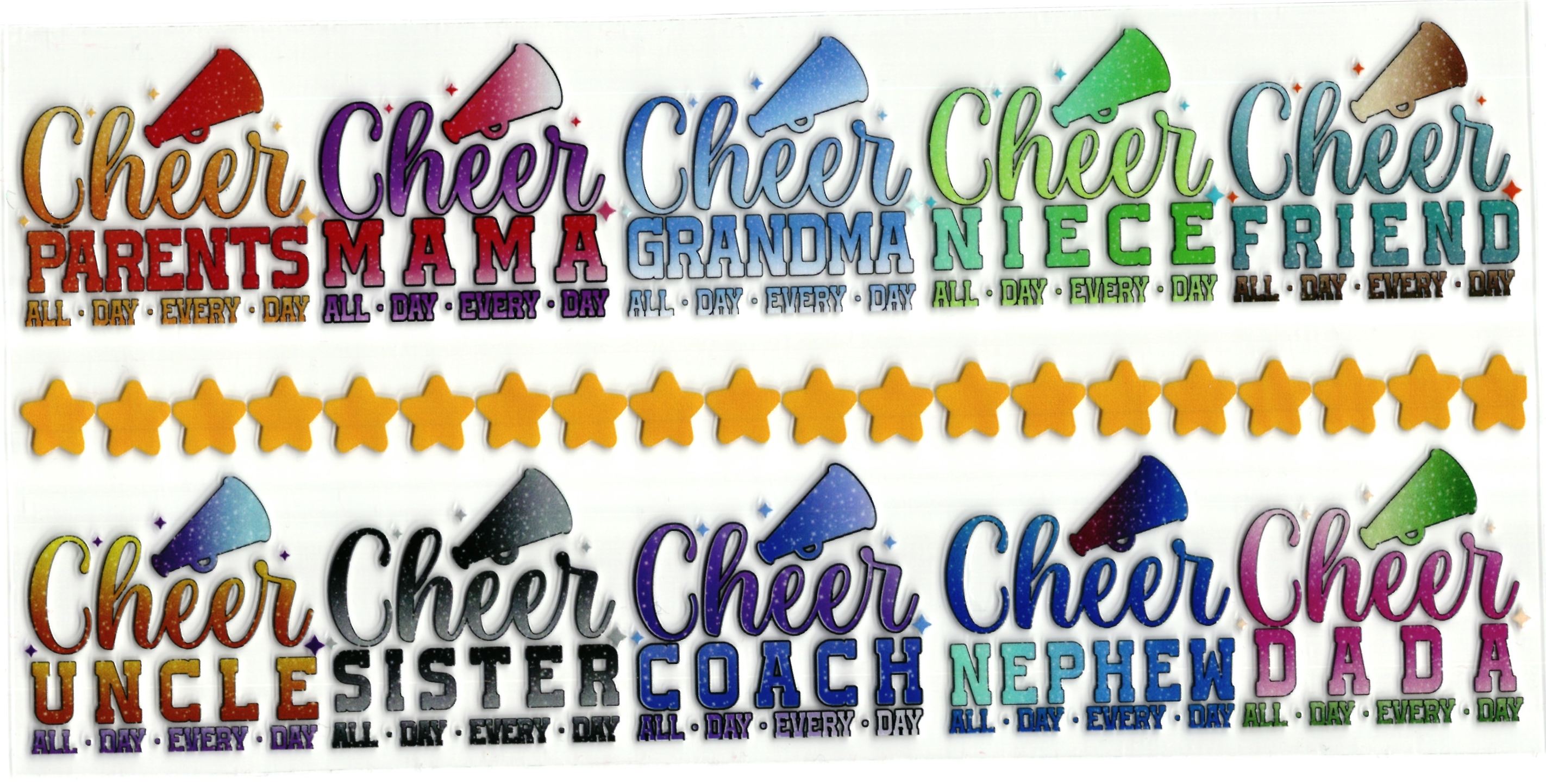 UV DTF cup wrap cheer