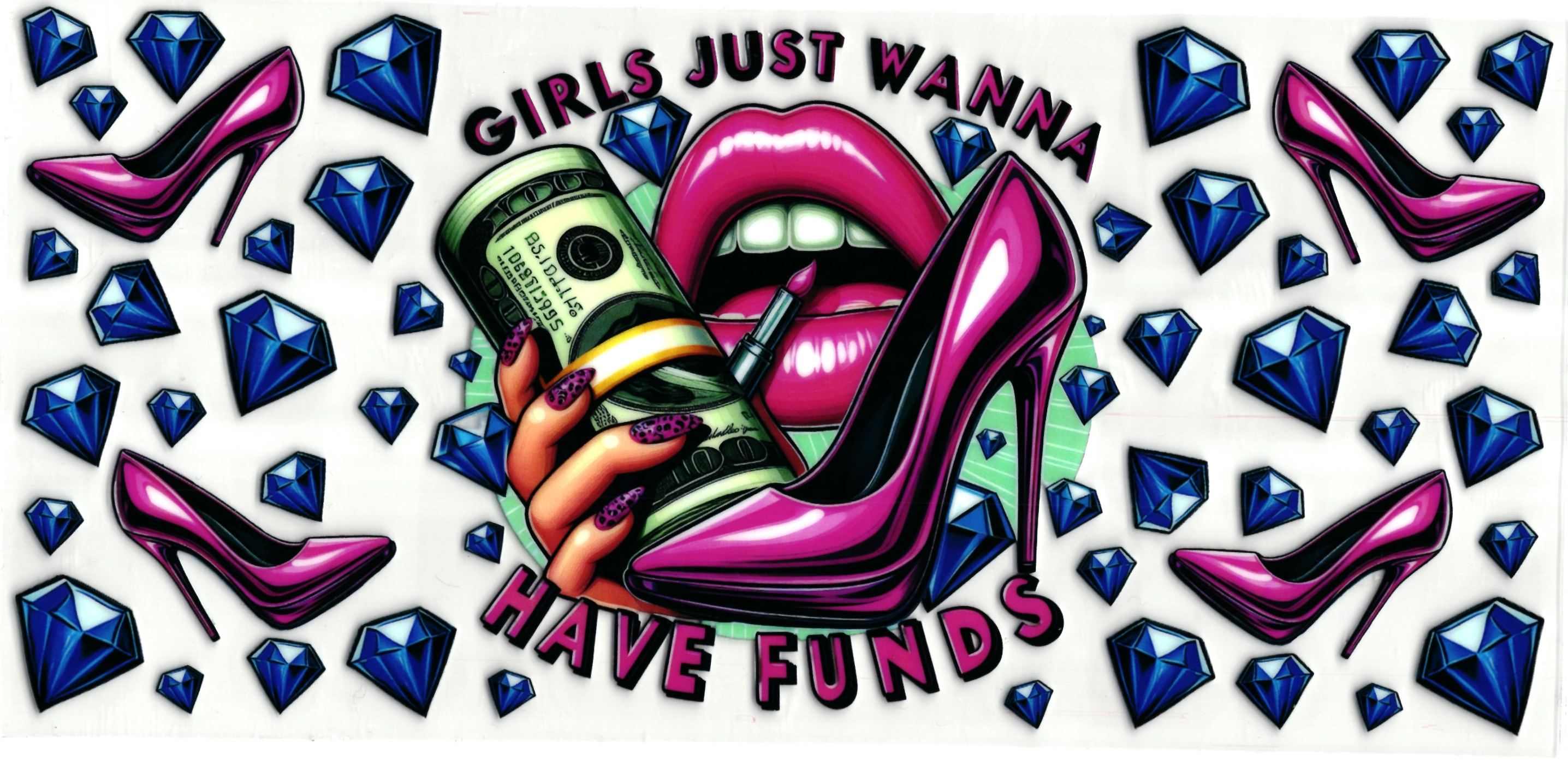 UV DTF cup wrap sticker Dollar