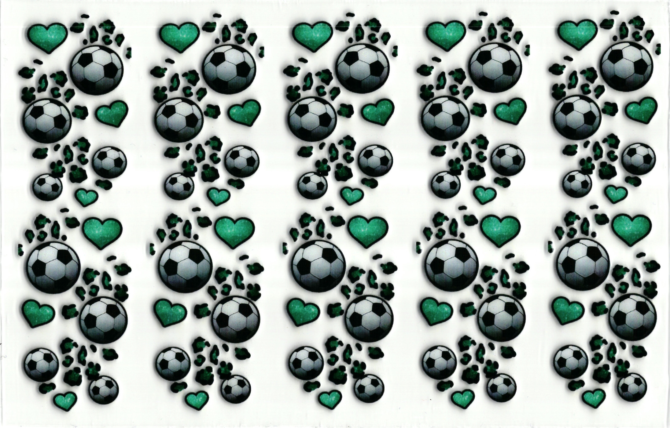 UV DTF pen sticker voetbal - hartjes
