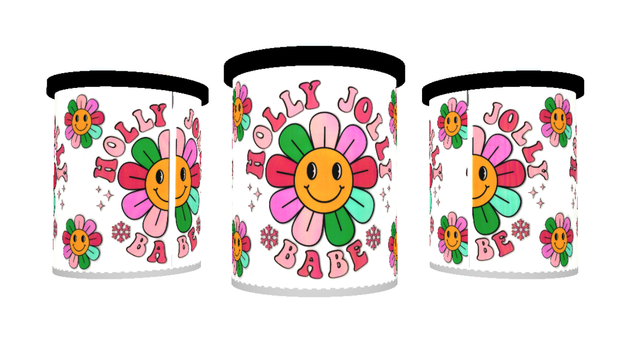 UV DTF cup wrap sticker bloem