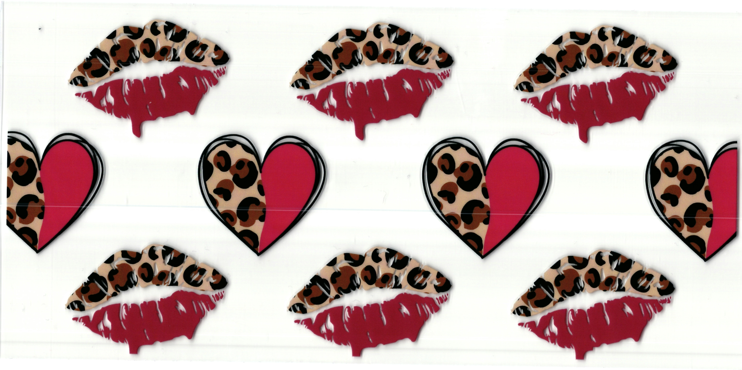 UV DTF cup sticker lippen - hart