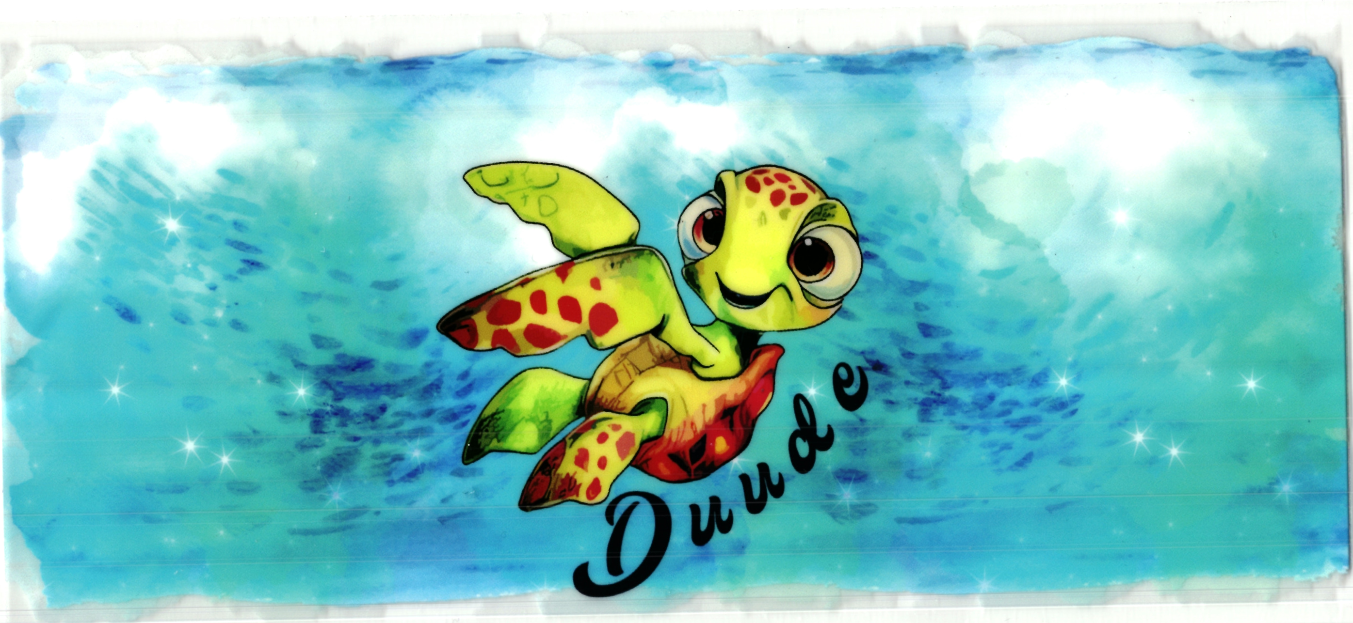UV DTF cup stickers schildpad