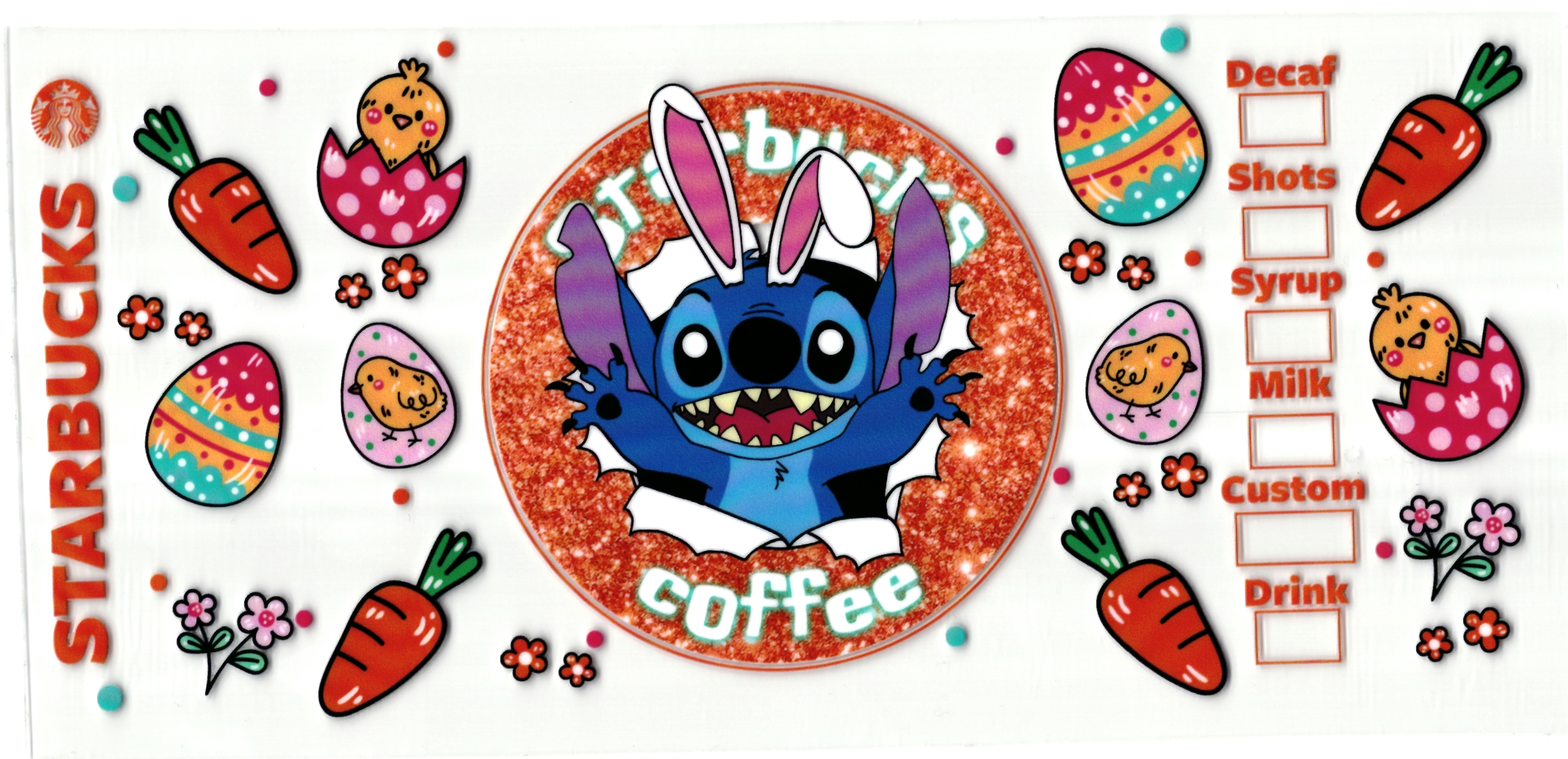 UV DTF cup sticker Angel & Stitch