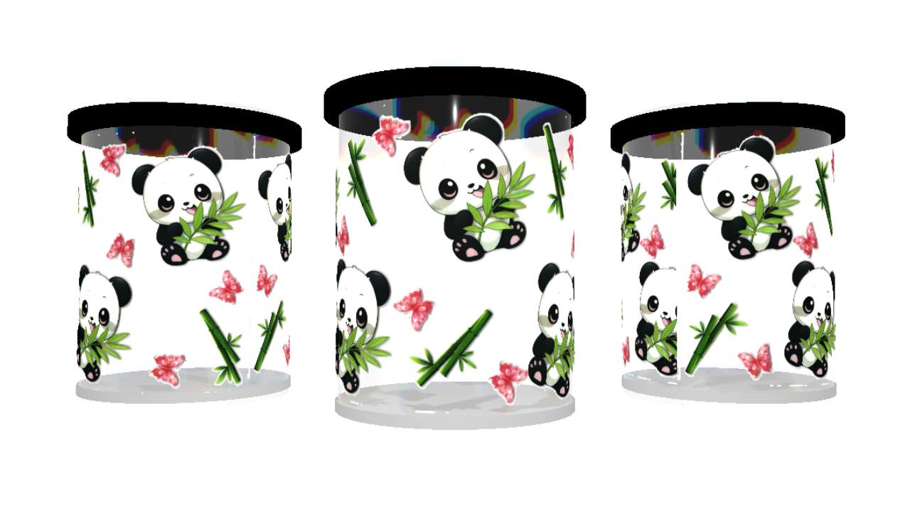 UV DTF cup wrap panda beer