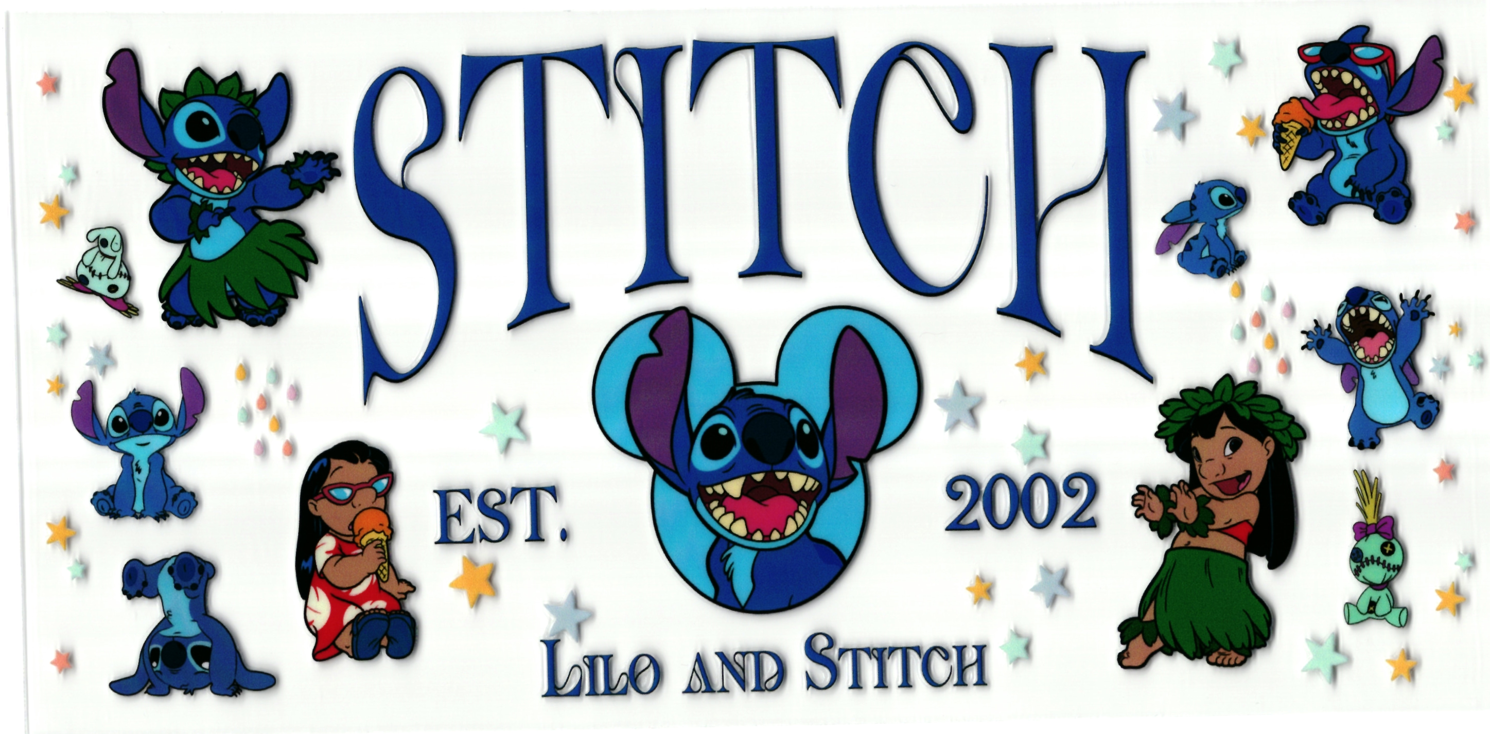 UV DTF cup sticker Angel & Stitch