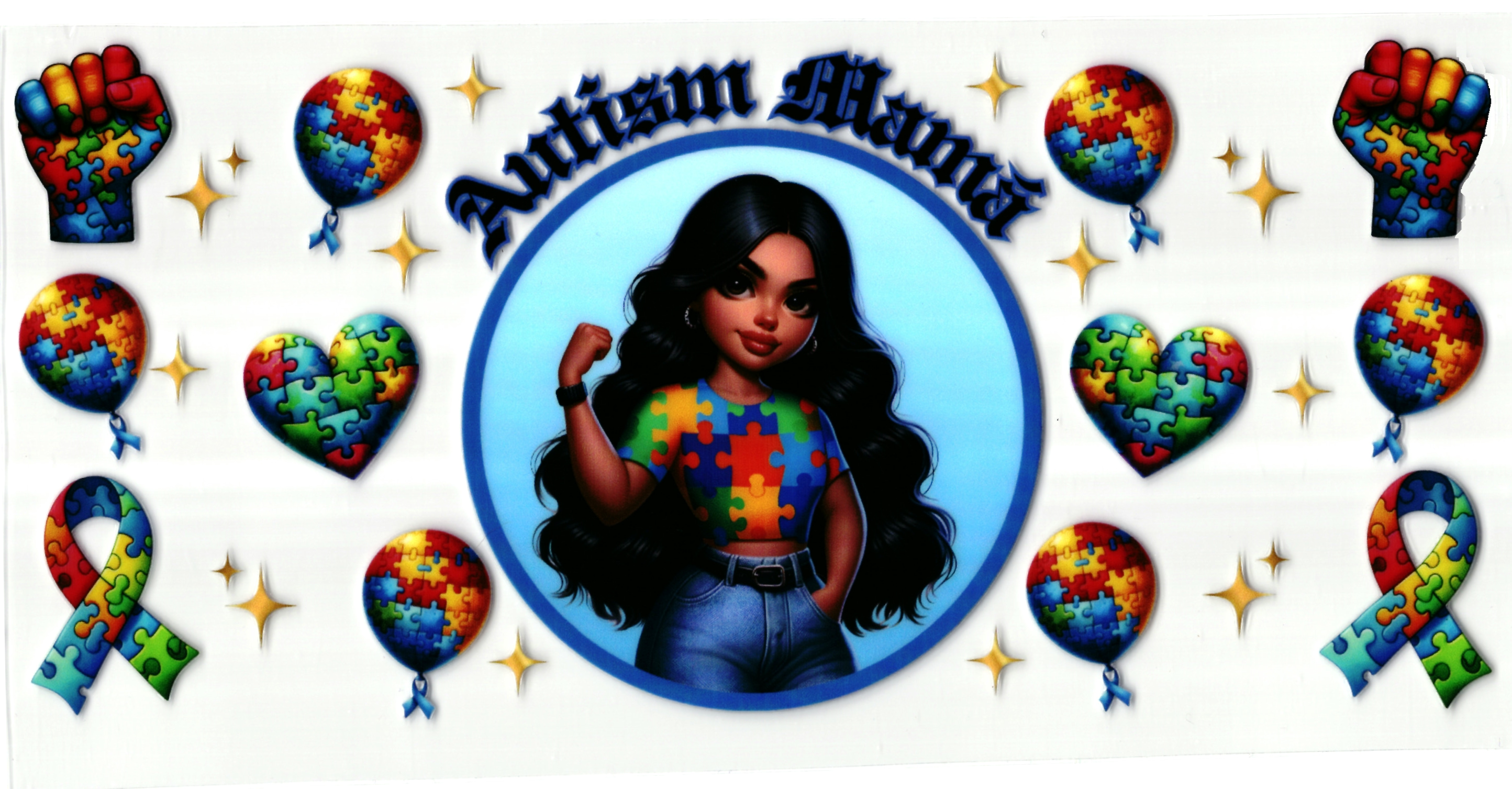 UV DTF cup sticker mama - autisme