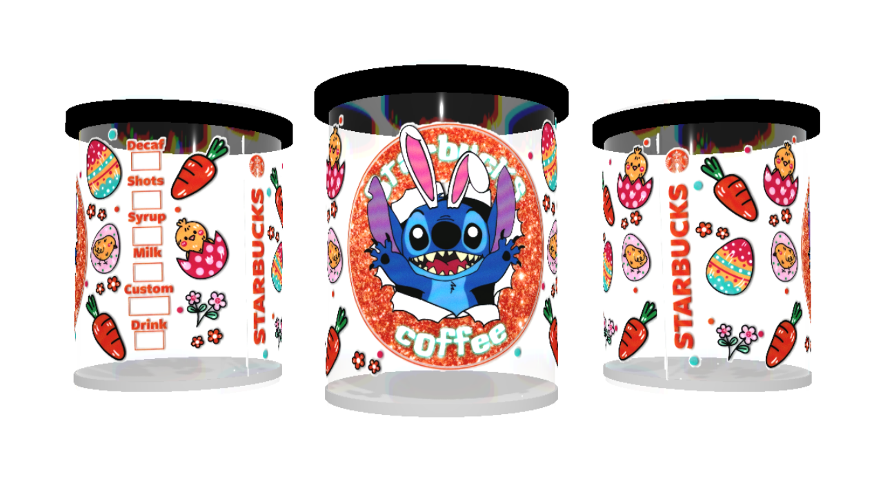 UV DTF cup sticker Angel & Stitch