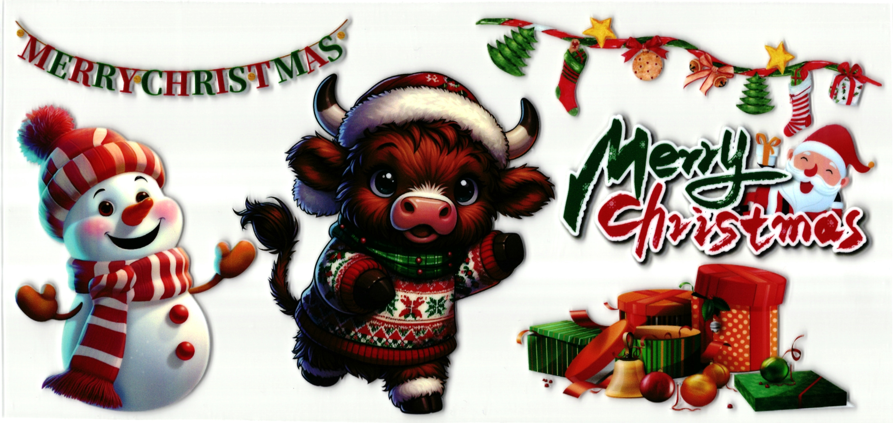 UV DTF cup sticker kerstmis