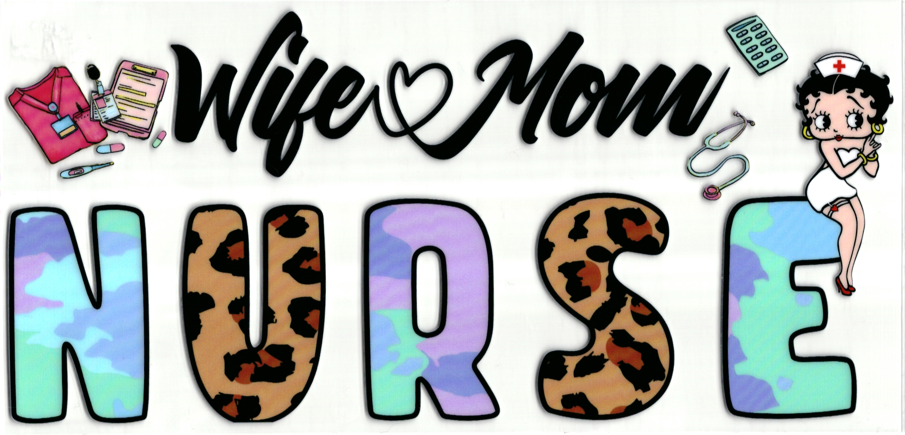 UV DTF cup sticker nurse - mom