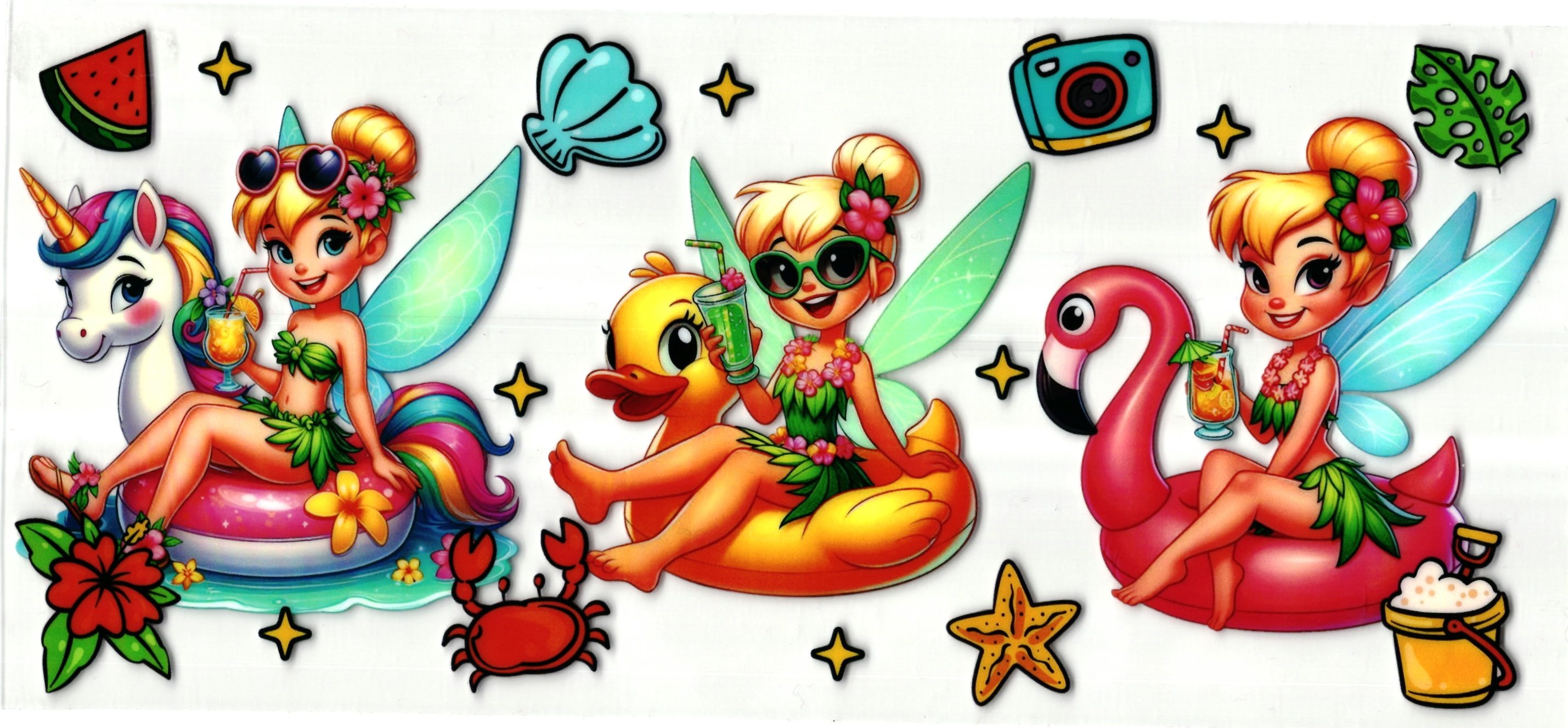 UV DTF cup wrap sticker Tinkerbell