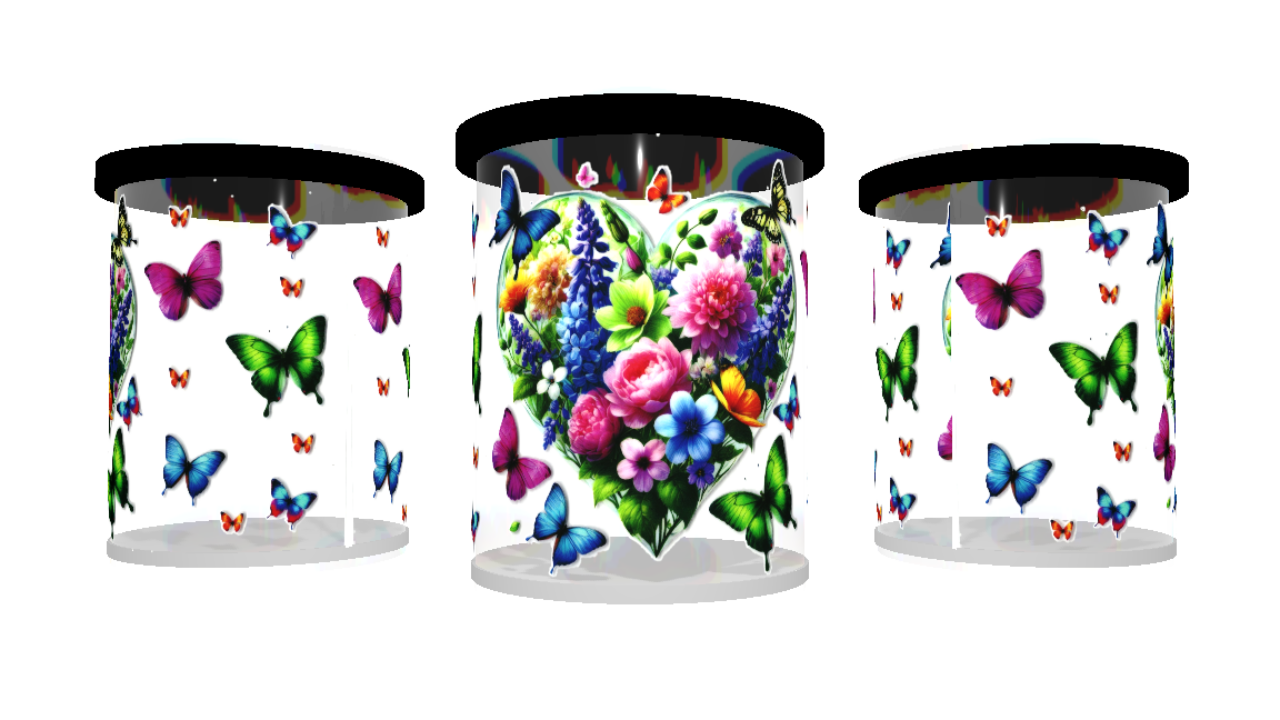UV DTF cup sticker vlinders