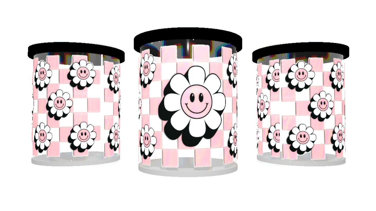 UV DTF cup sticker bloemen