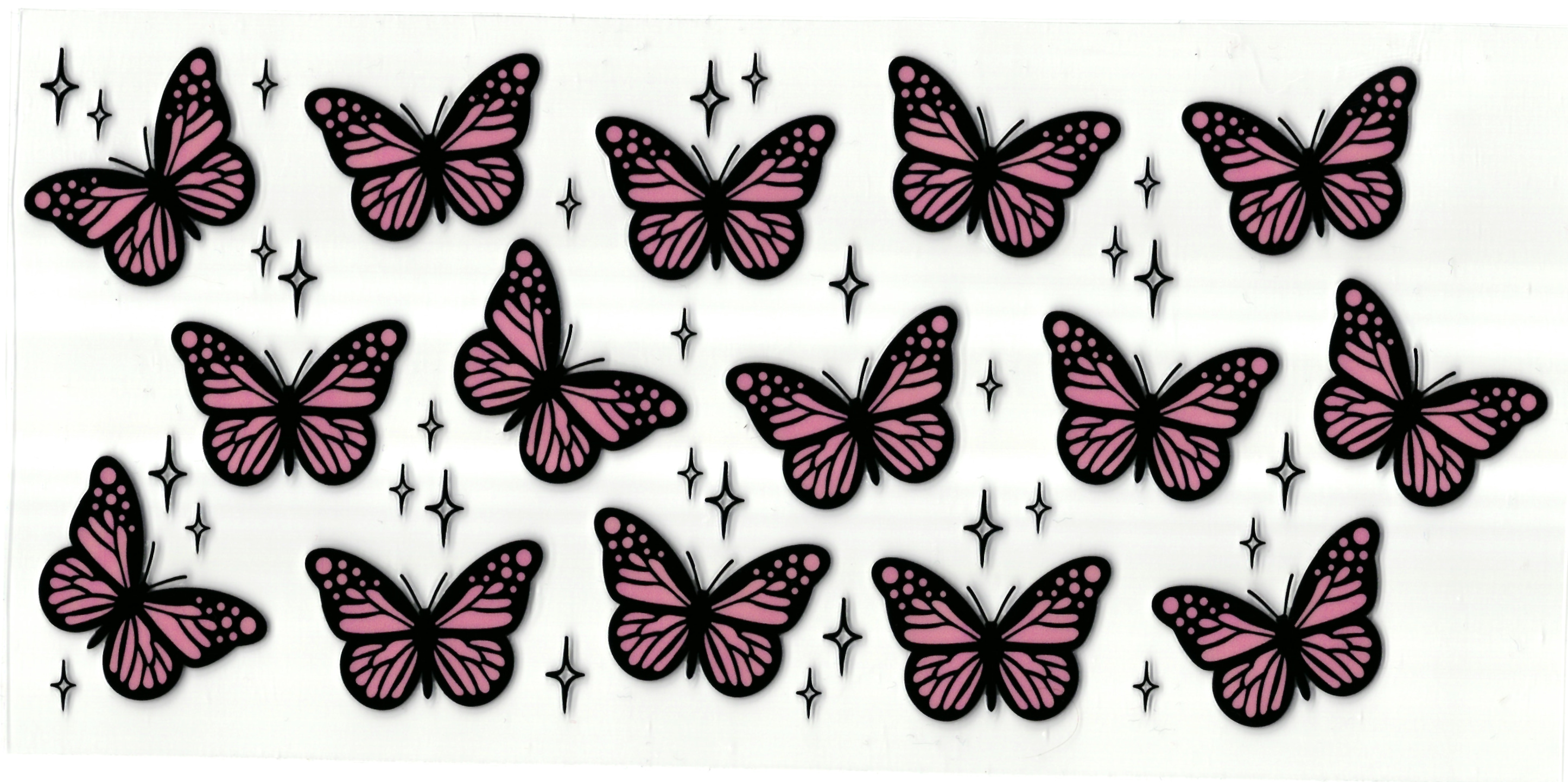 UV DTF cup sticker vlinders