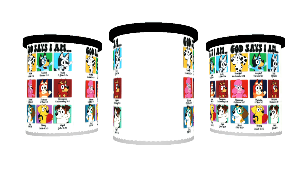 UV DTF cup sticker Bluey - hondje