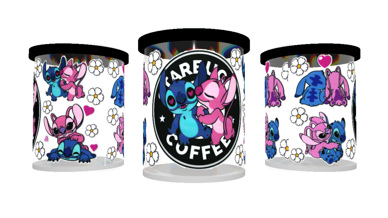 UV DTF cup sticker Angel & Stitch