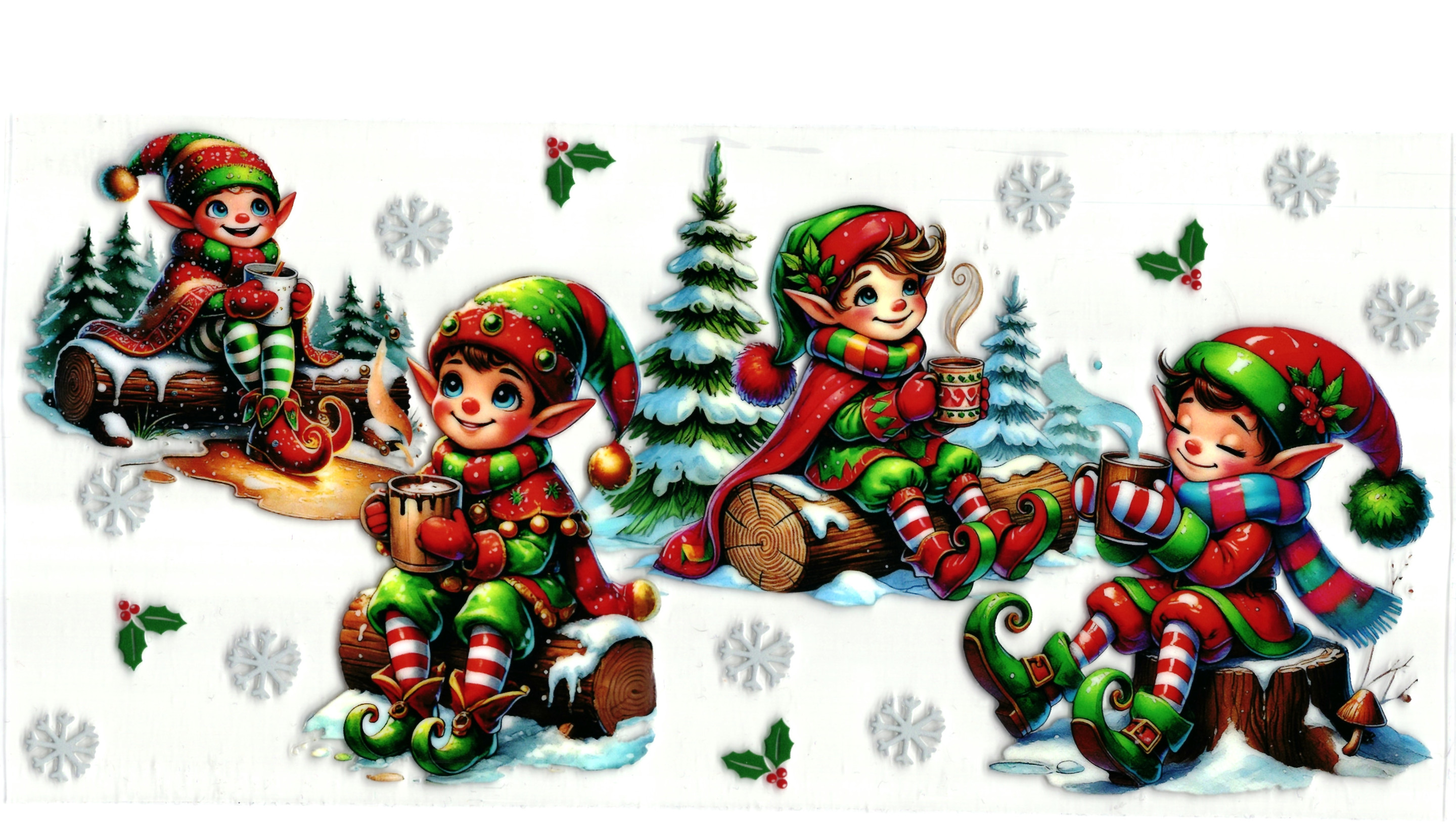 UV DTF cup sticker kerst - elfjes