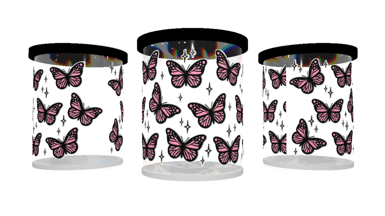 UV DTF cup sticker vlinders