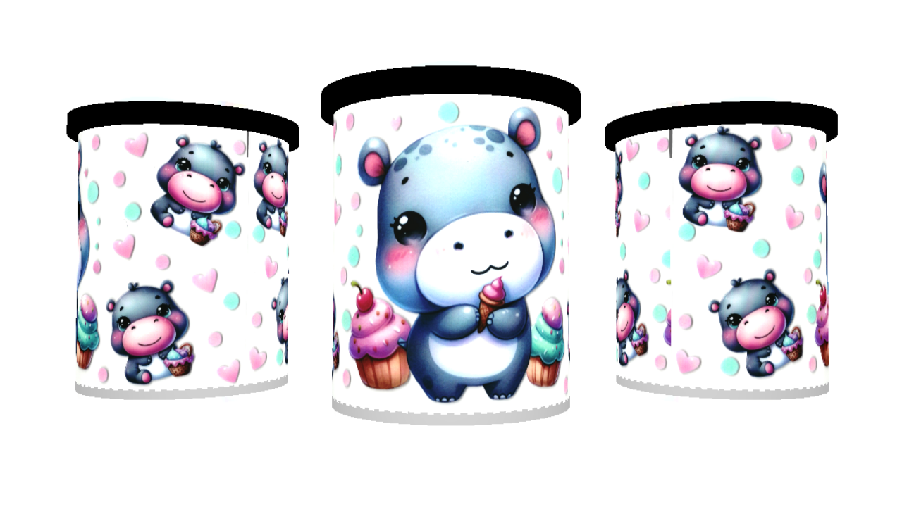 UV DTF cup sticker nijlpaard
