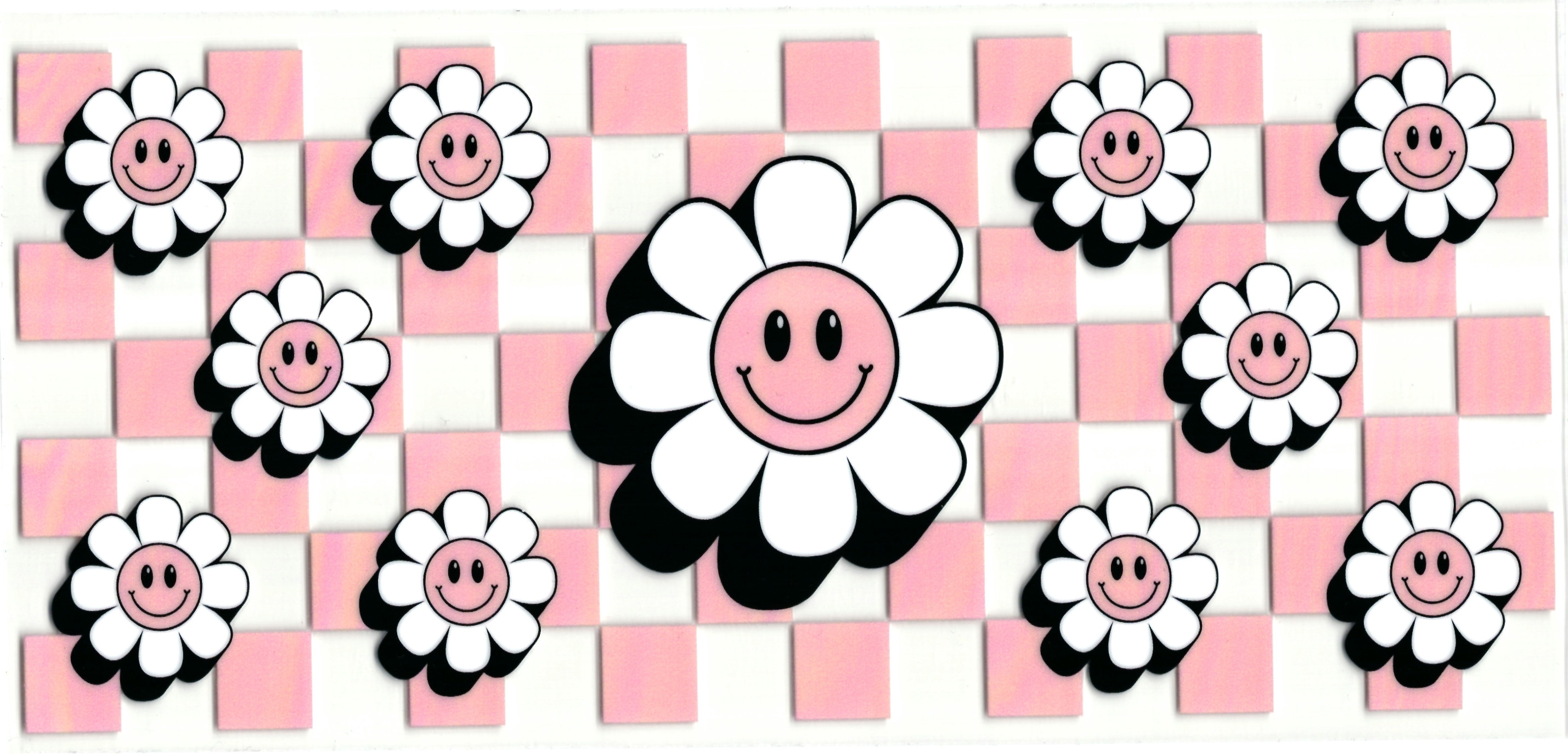 UV DTF cup sticker bloemen