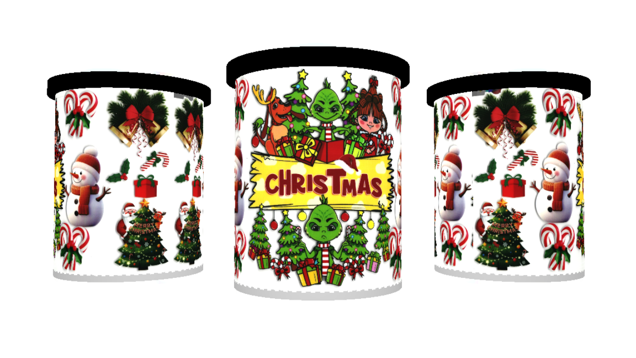 UV DTF cup sticker kerstmis