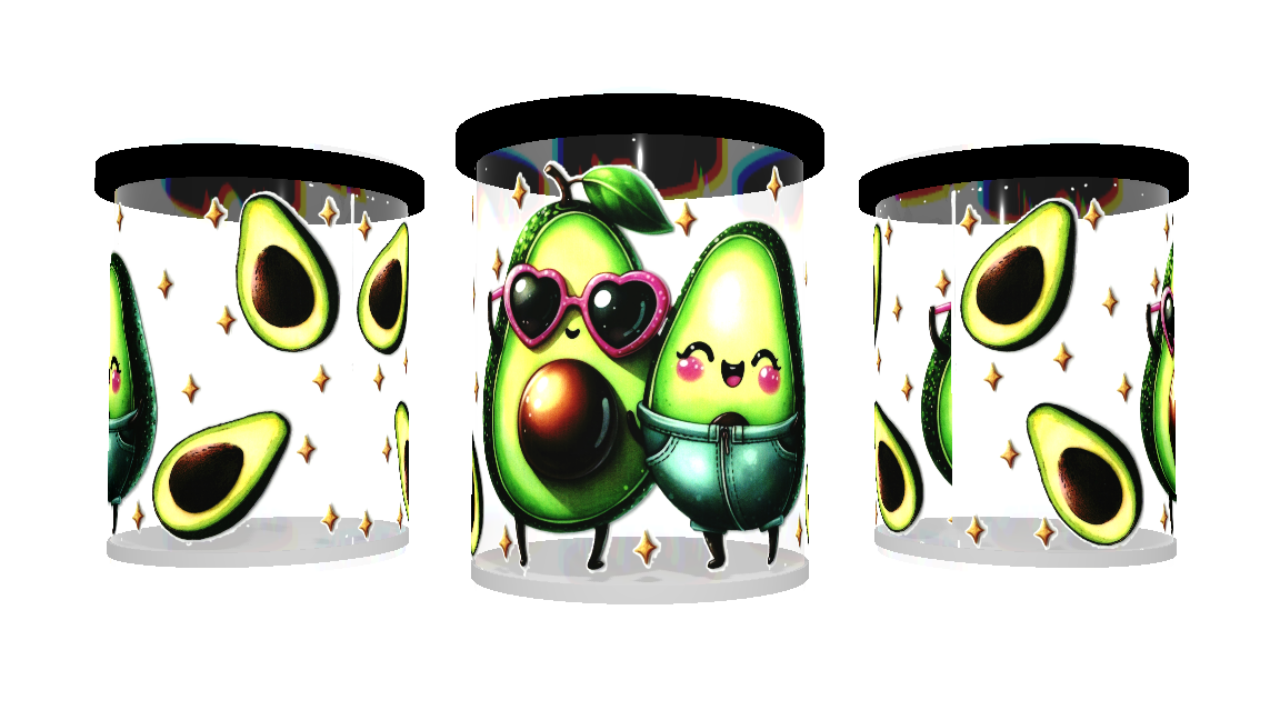 UV DTF cup sticker avocado-liefde