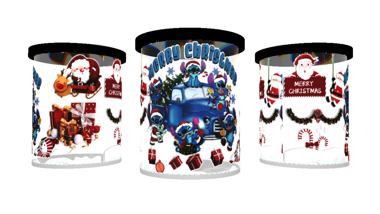UV DTF cup sticker kerst - stitch