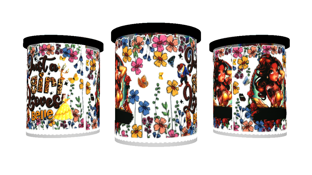 UV DTF cup wrap sticker Belle & beast