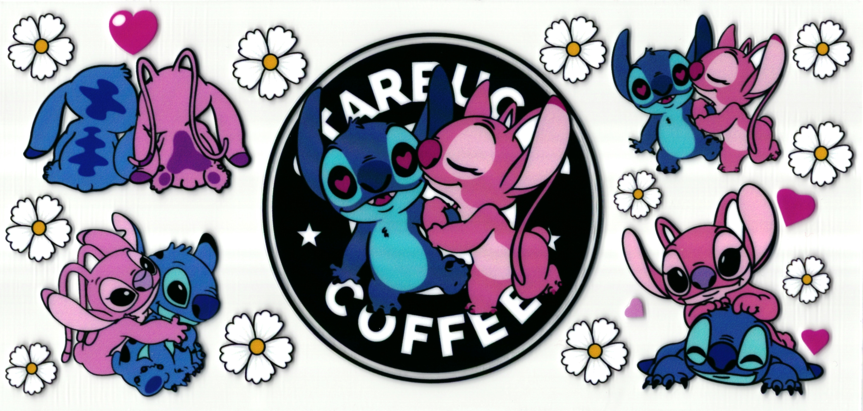 UV DTF cup sticker Angel & Stitch