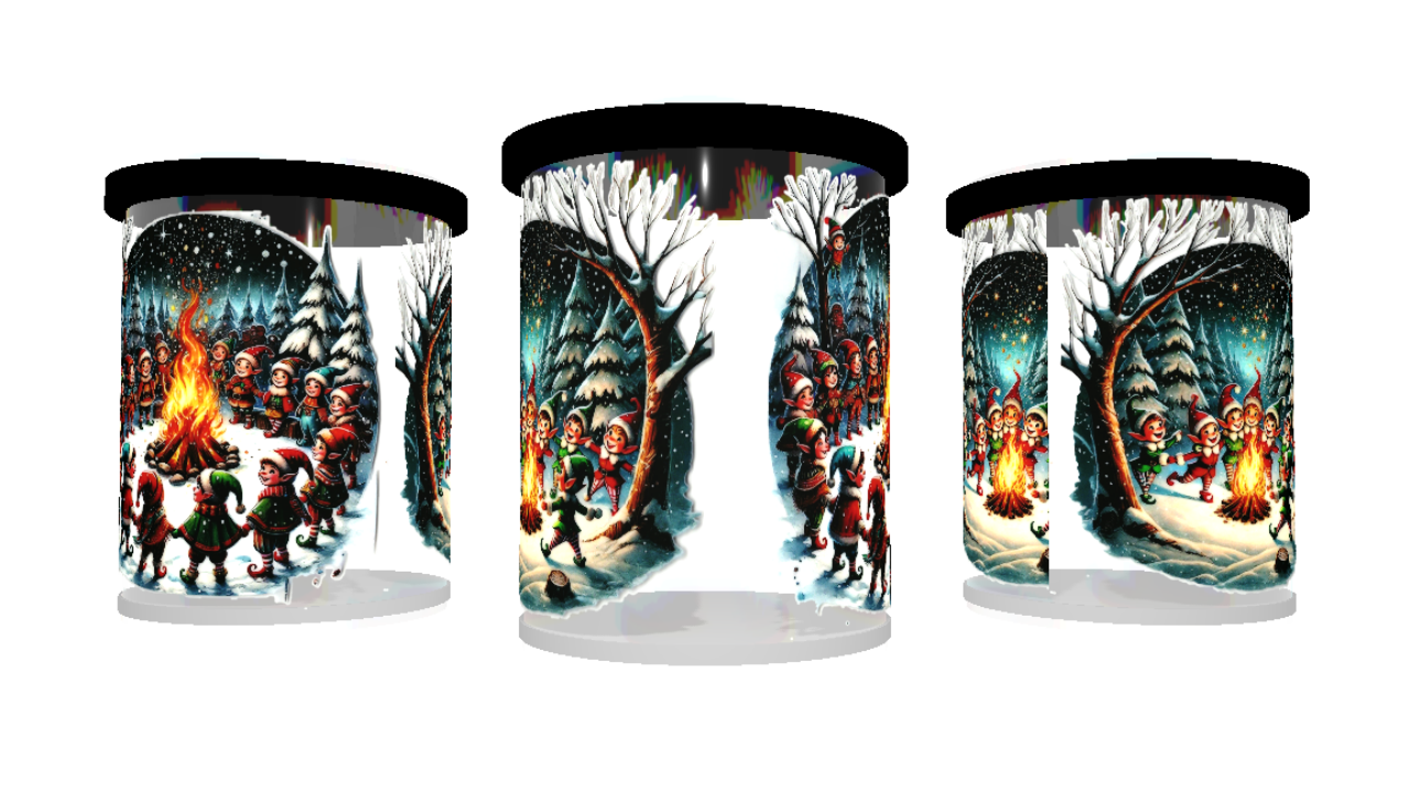 UV DTF cup sticker kerstmis