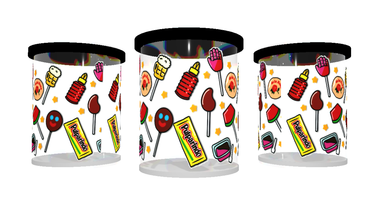 UV DTF cup wrap lolly's - snoep