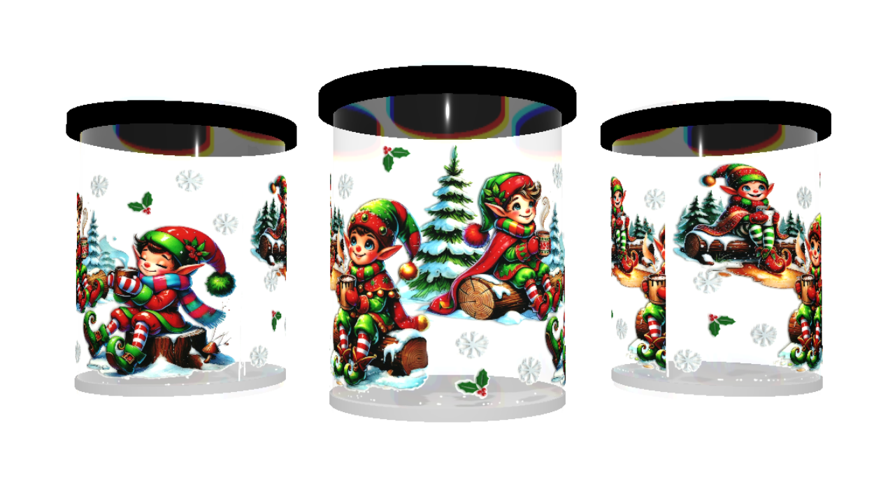 UV DTF cup sticker kerst - elfjes