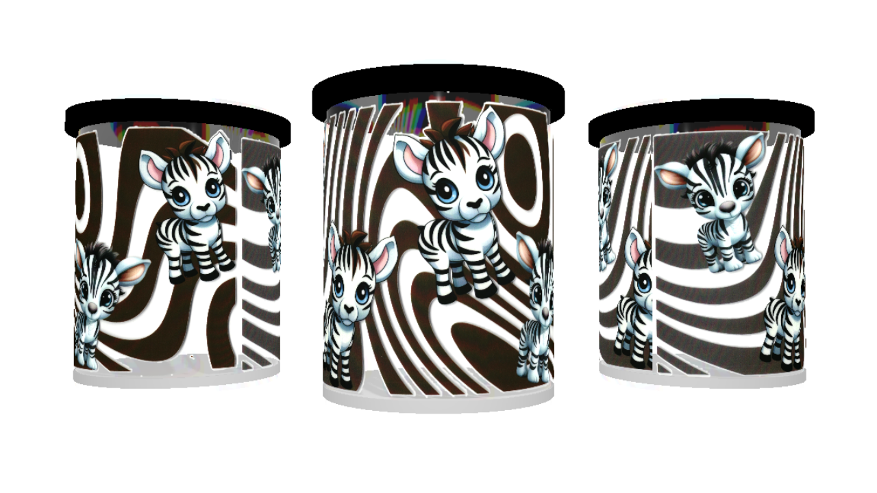 UV DTF cup wrap zebra