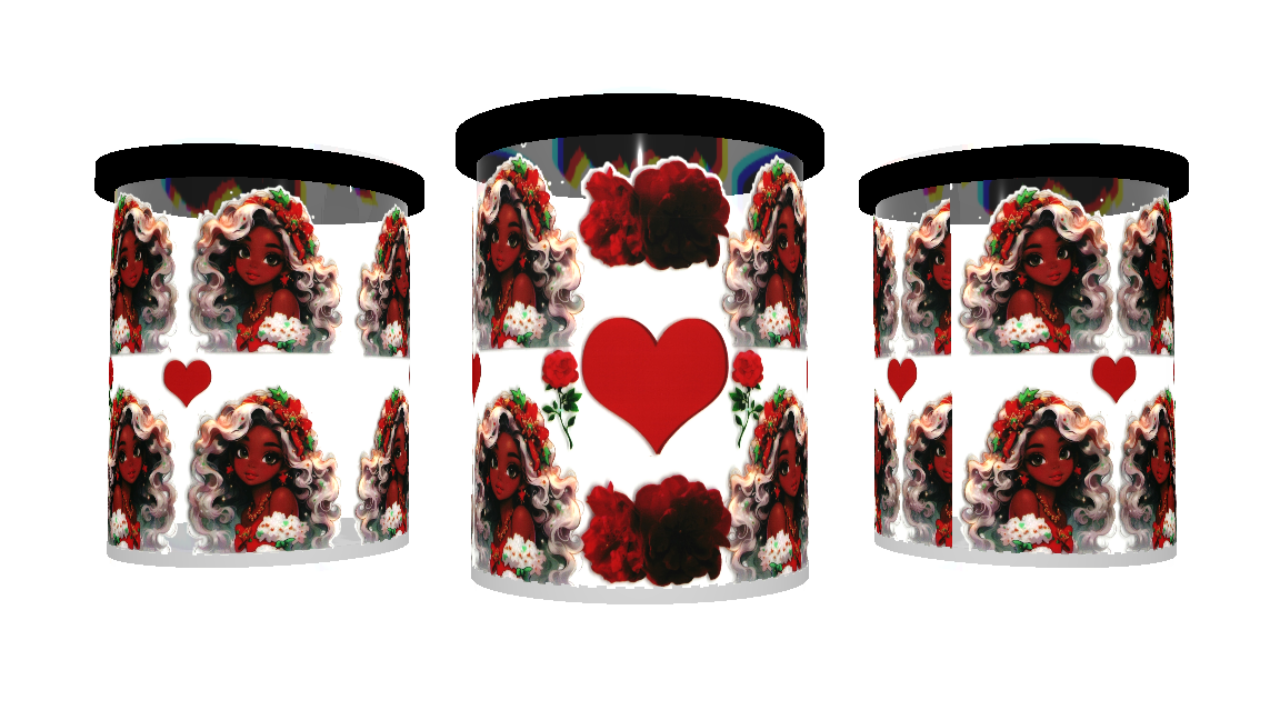 UV DTF cup sticker meisje - hart