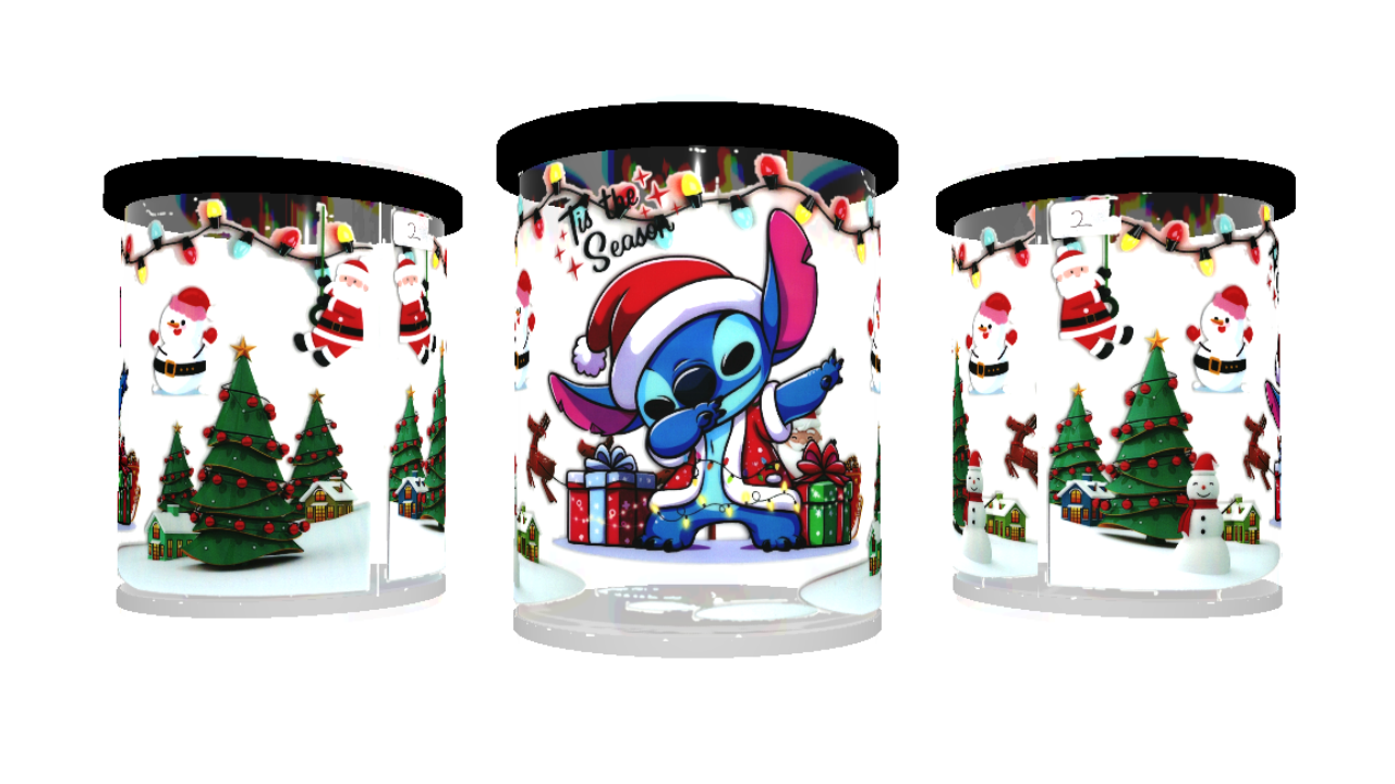 UV DTF cup sticker kerst - stitch