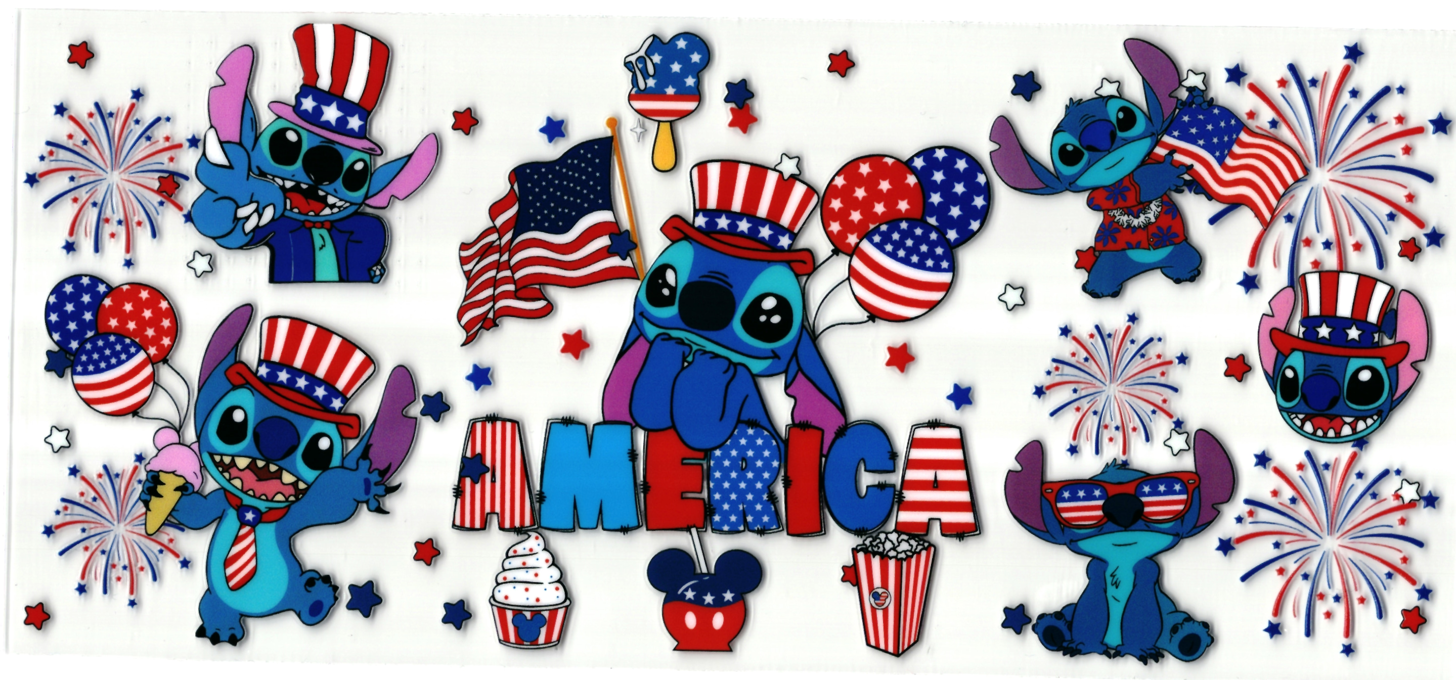UV DTF cup sticker Stitch - Angel