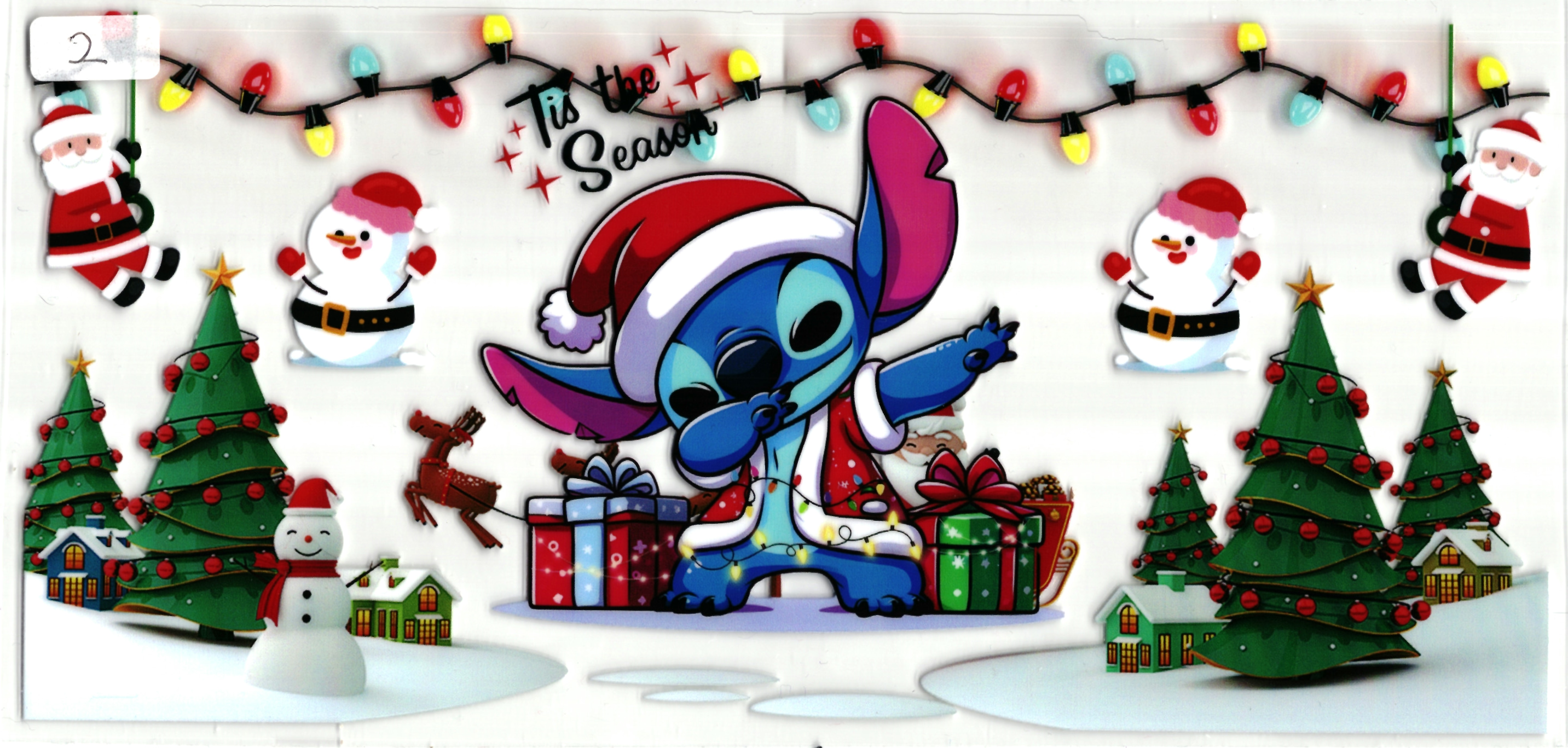 UV DTF cup sticker kerst - stitch
