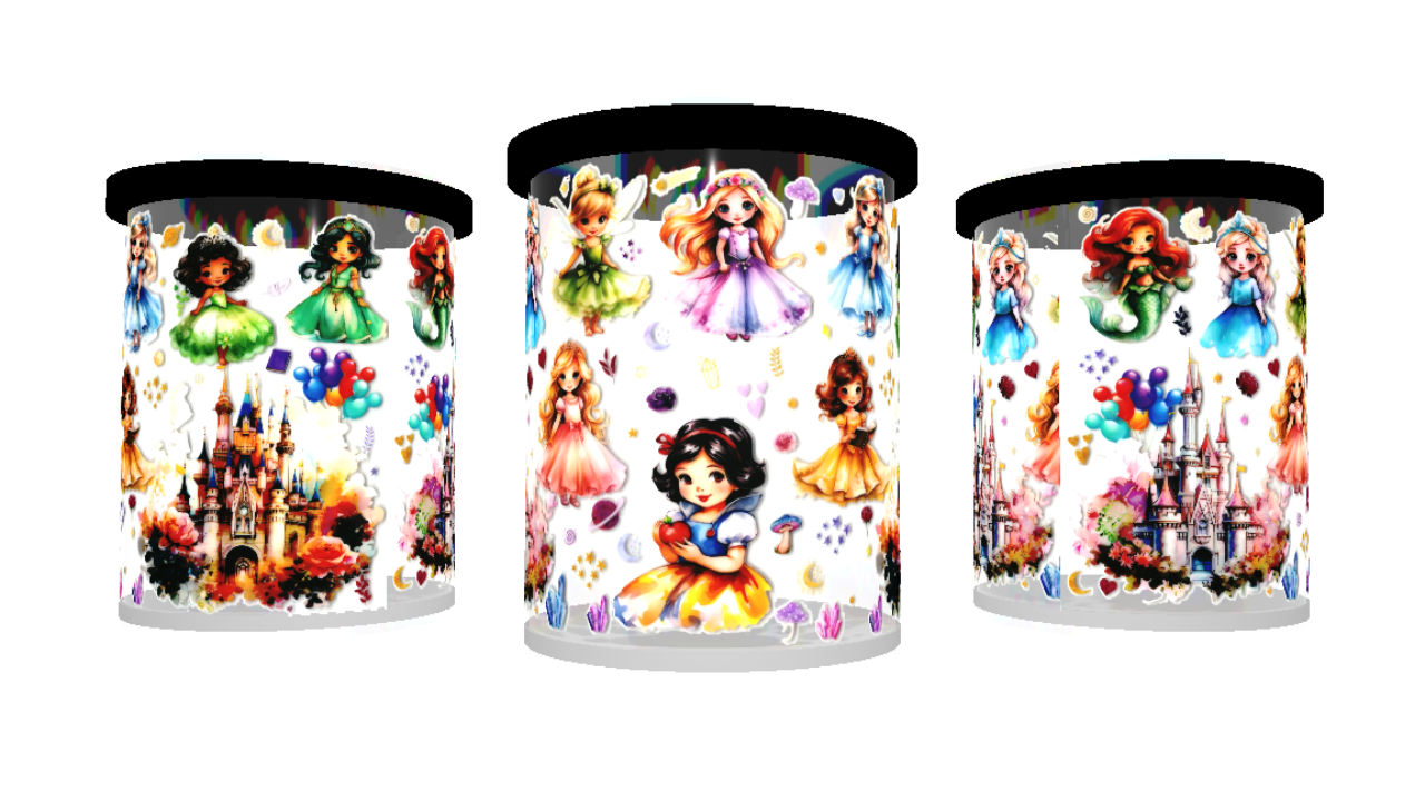 UV DTF cup sticker prinsessen