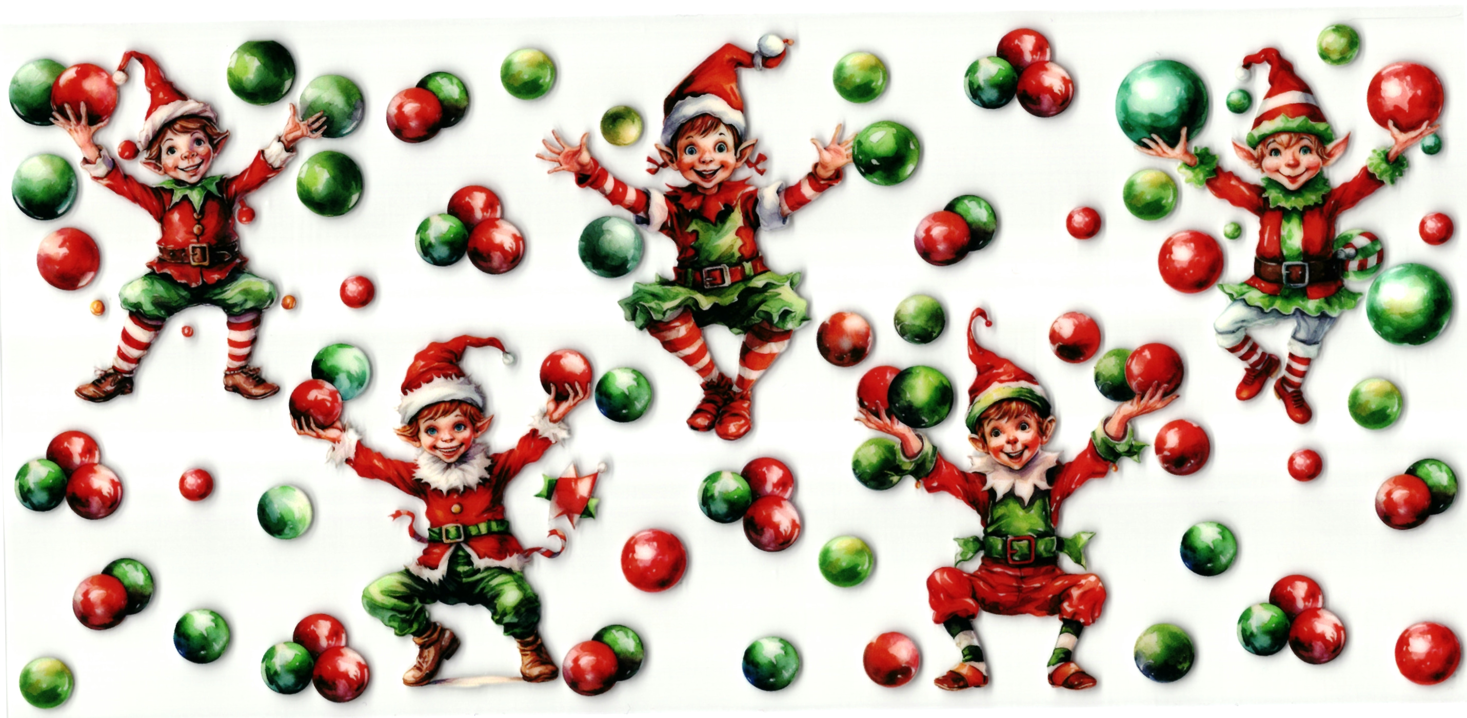 UV DTF cup sticker kerst elf