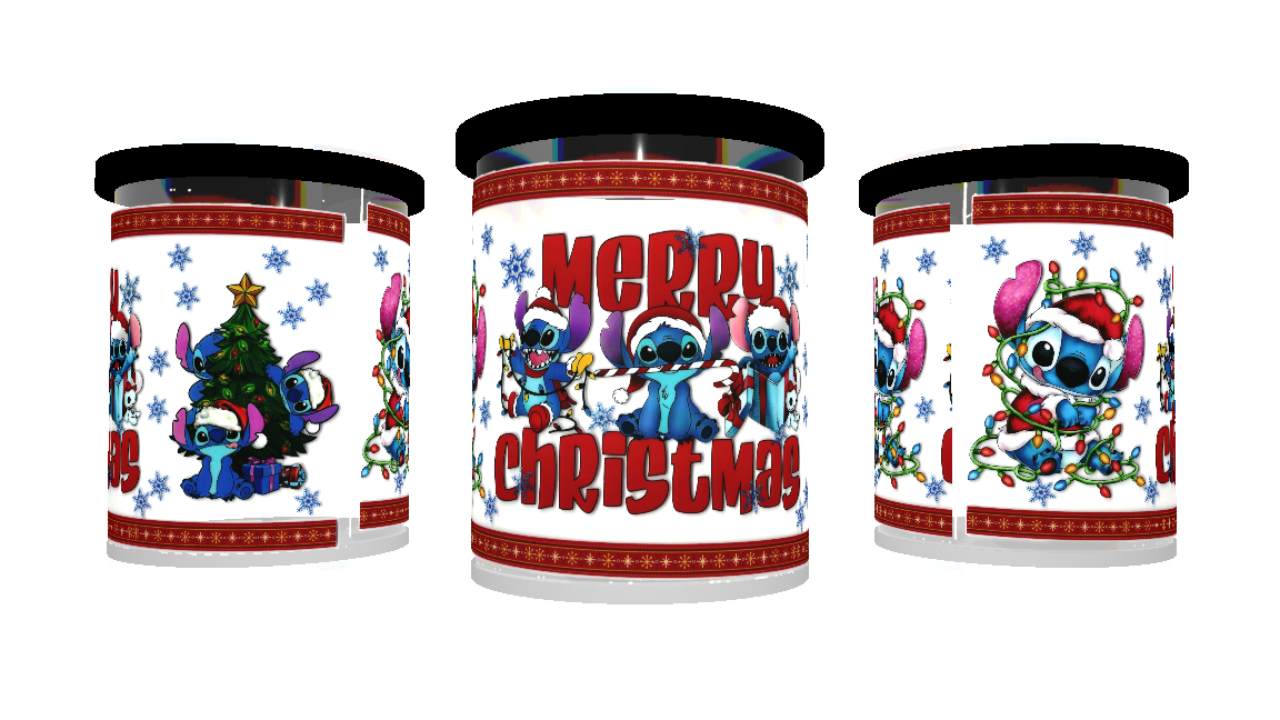 UV DTF cup sticker kerst - Stitch
