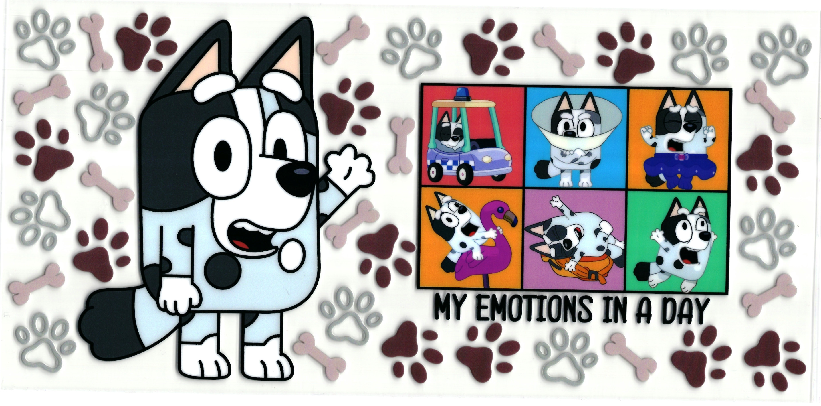 UV DTF cup sticker bluey - hondje