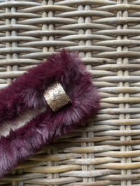Headpiece pad luxury fur aubergine