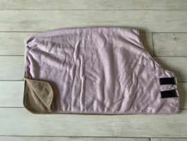 Double fleece blanket light old rose x taupe