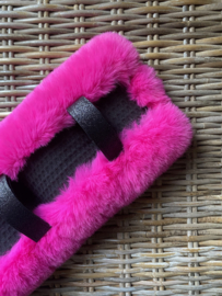 Longeeronderlegger luxury fur fuchsia