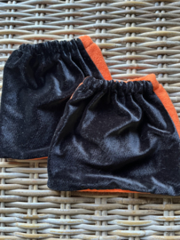 Stijgbeugelhoesjes black velvet x orange  | XL