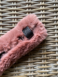 Kopstuk onderlegger luxury fur old rose