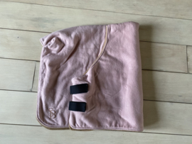 Double fleece deken licht oud roze x taupe